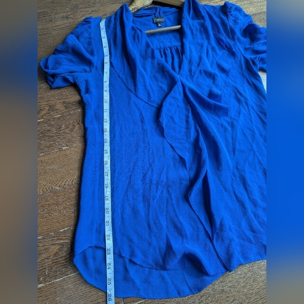 Aritzia BABATON Royal Blue Tinsley 100% Silk Blouse Size XS Fairy  Grunge Luxury - Picture 6 of 9